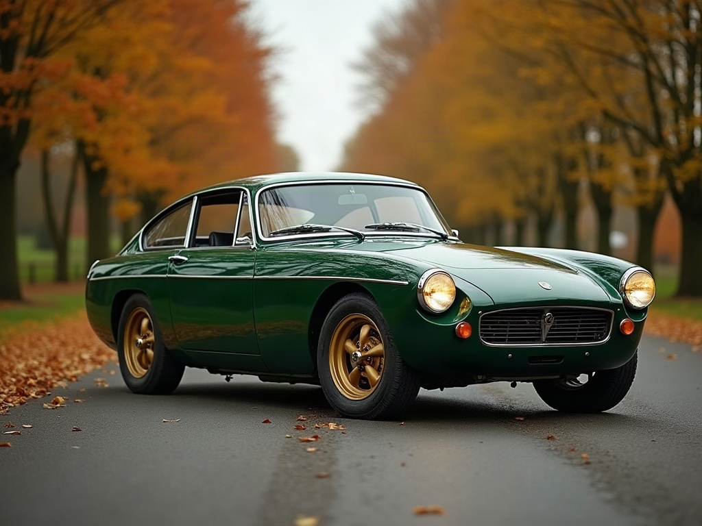 A photorealistic British racing green fastback liftback with bronze fi — AI car build by @leolucacastagna
