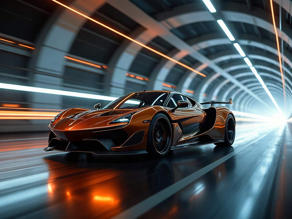 A photorealistic burnt bronze exotic mid-engine supercar with gunmetal — AI car build by @leolucacastagna