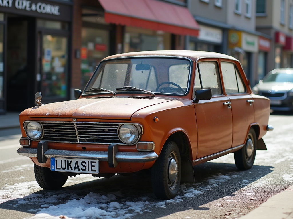A photorealistic copper city micro-car — AI car build by @lukasiewiczartur68