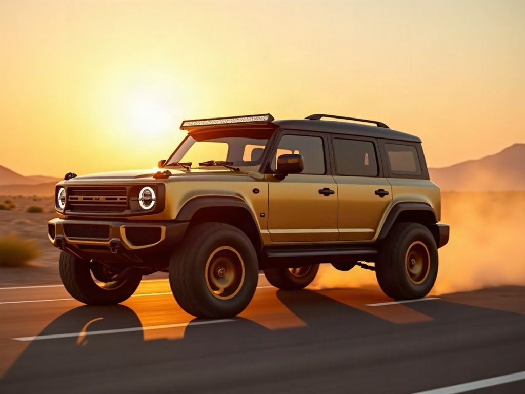 A photorealistic champagne gold rugged off-road SUV with deep bronze w — AI car build by @jdm_jenna