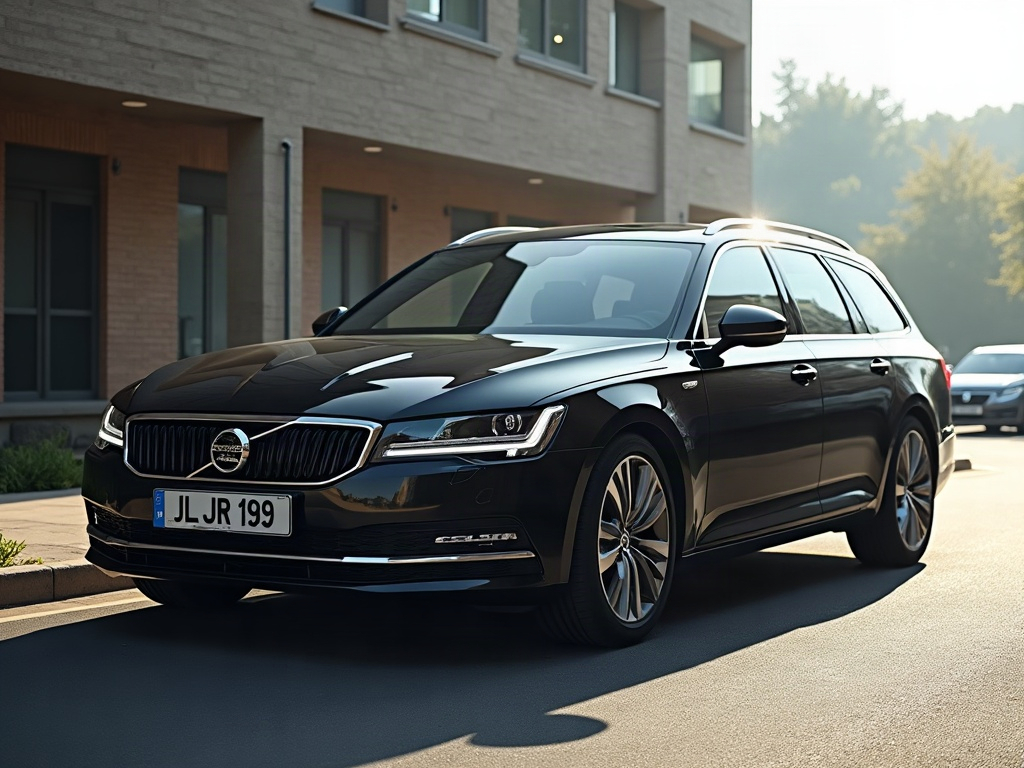A photorealistic black estate station wagon — AI car build by @palpandi