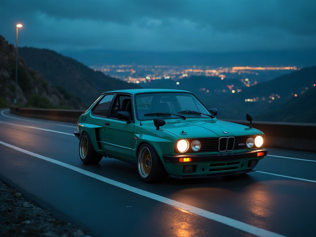 A photorealistic teal JDM widebody hot hatch with tasteful racing live — AI car build by @matalloheitor48