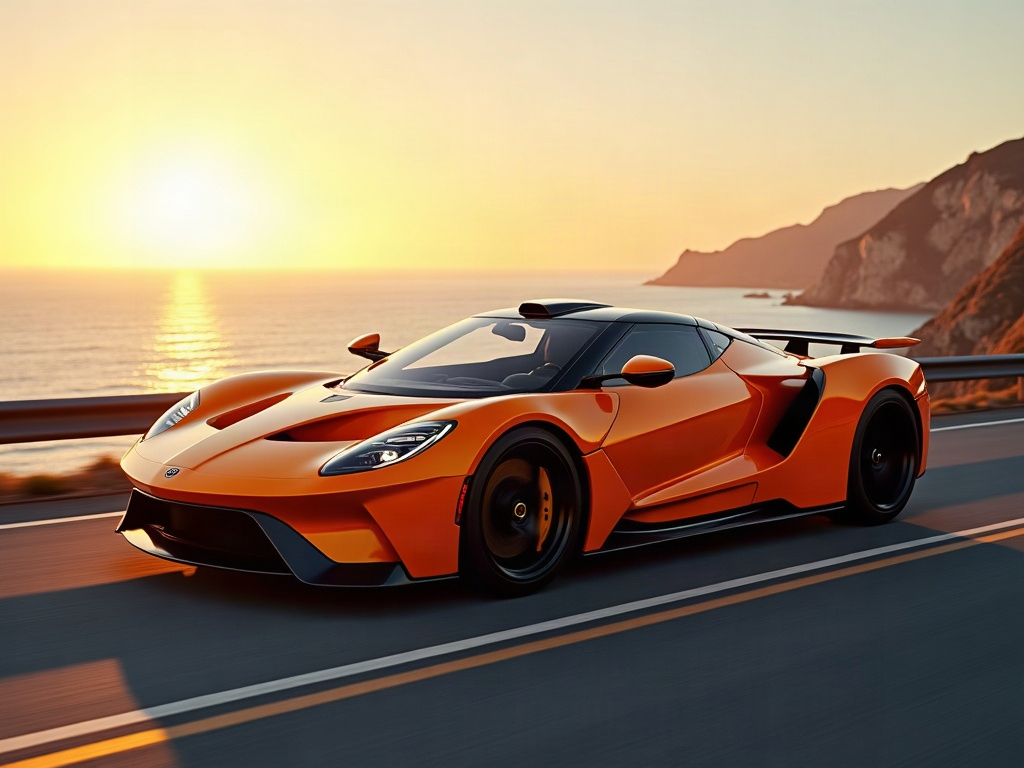 A photorealistic vibrant orange exotic mid-engine supercar with matte- — AI car build by @vmax_noah