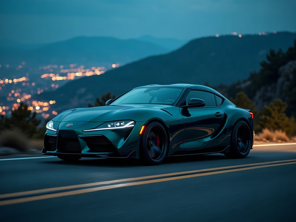 A photorealistic deep teal luxury sports coupe with polished deep-dish — AI car build by @ortizabal1
