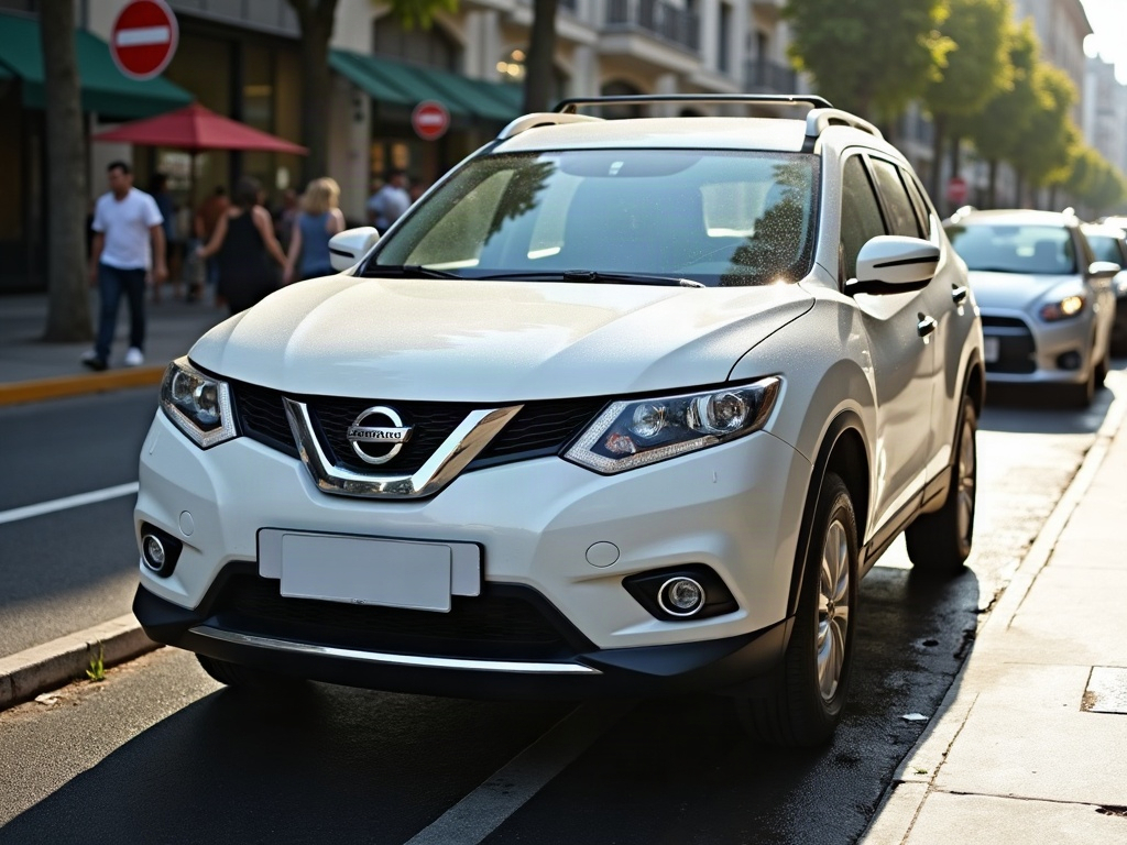 A photorealistic pearl white small family SUV — AI car build by @jrdsmail