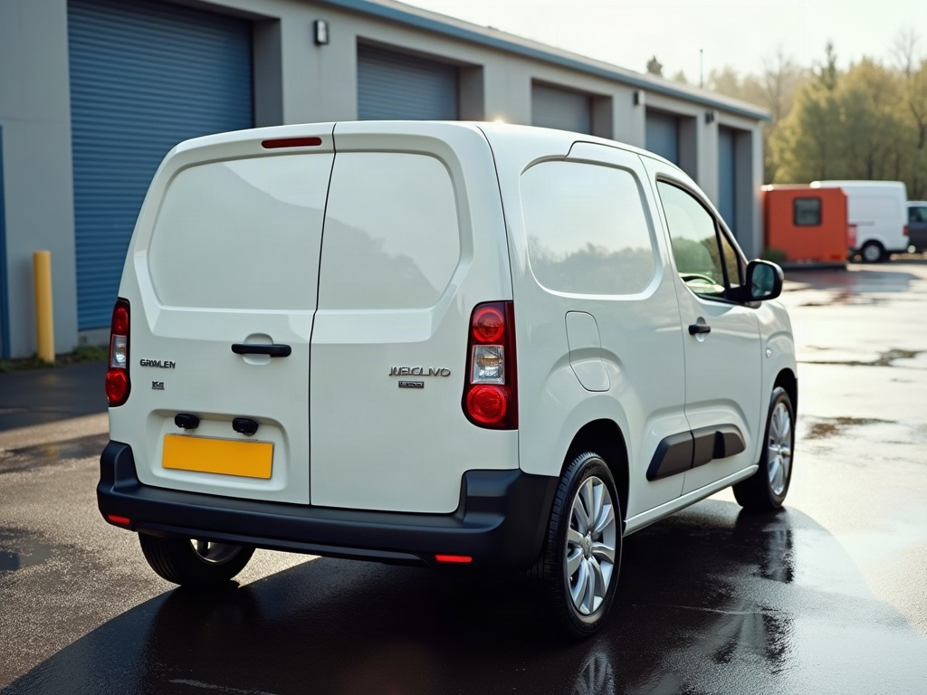 A photorealistic off-white small delivery van — AI car build by @emanuela_ratiu