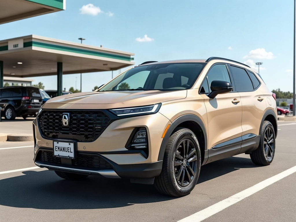 A photorealistic sand crossover SUV — AI car build by @emanuela_ratiu