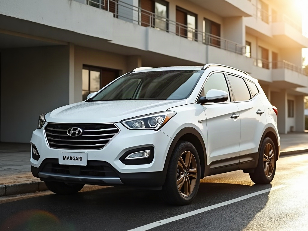 A photorealistic white crossover SUV — AI car build by @grpref