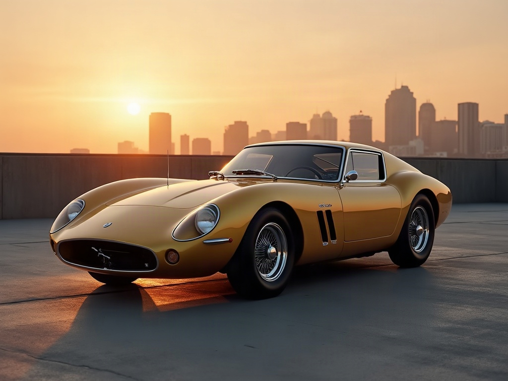 A photorealistic satin-gold grand tourer with a long hood and multi-sp — AI car build by @paghdiwalla