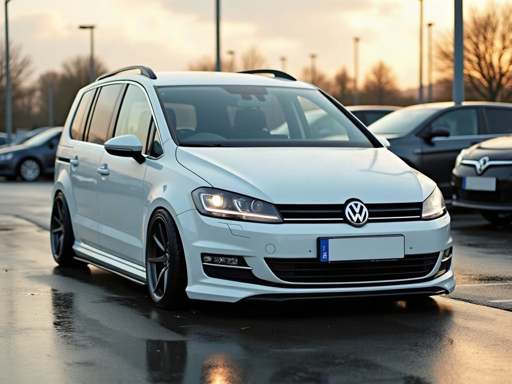 A photorealistic white seven-seater family MPV — AI car build by @espinosafausto