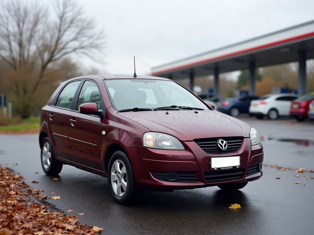 A photorealistic maroon family hatchback — AI car build by @scasalini12
