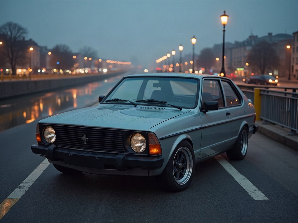 A photorealistic slate modest two-door coupe — AI car build by @andersonkgad