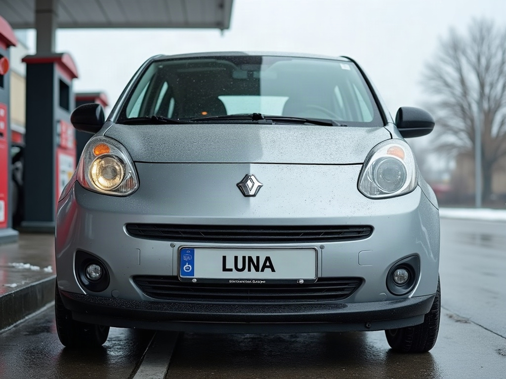 A photorealistic silver city micro-car — AI car build by @ellis